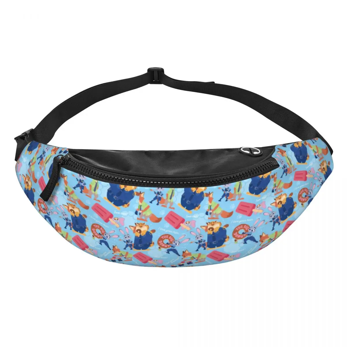 

Custom Fashion Z-Zootopia Wallpaper Fanny Pack for Cycling Camping Women Men Cute Cartoon Crossbody Waist Bag Phone Money Pouch