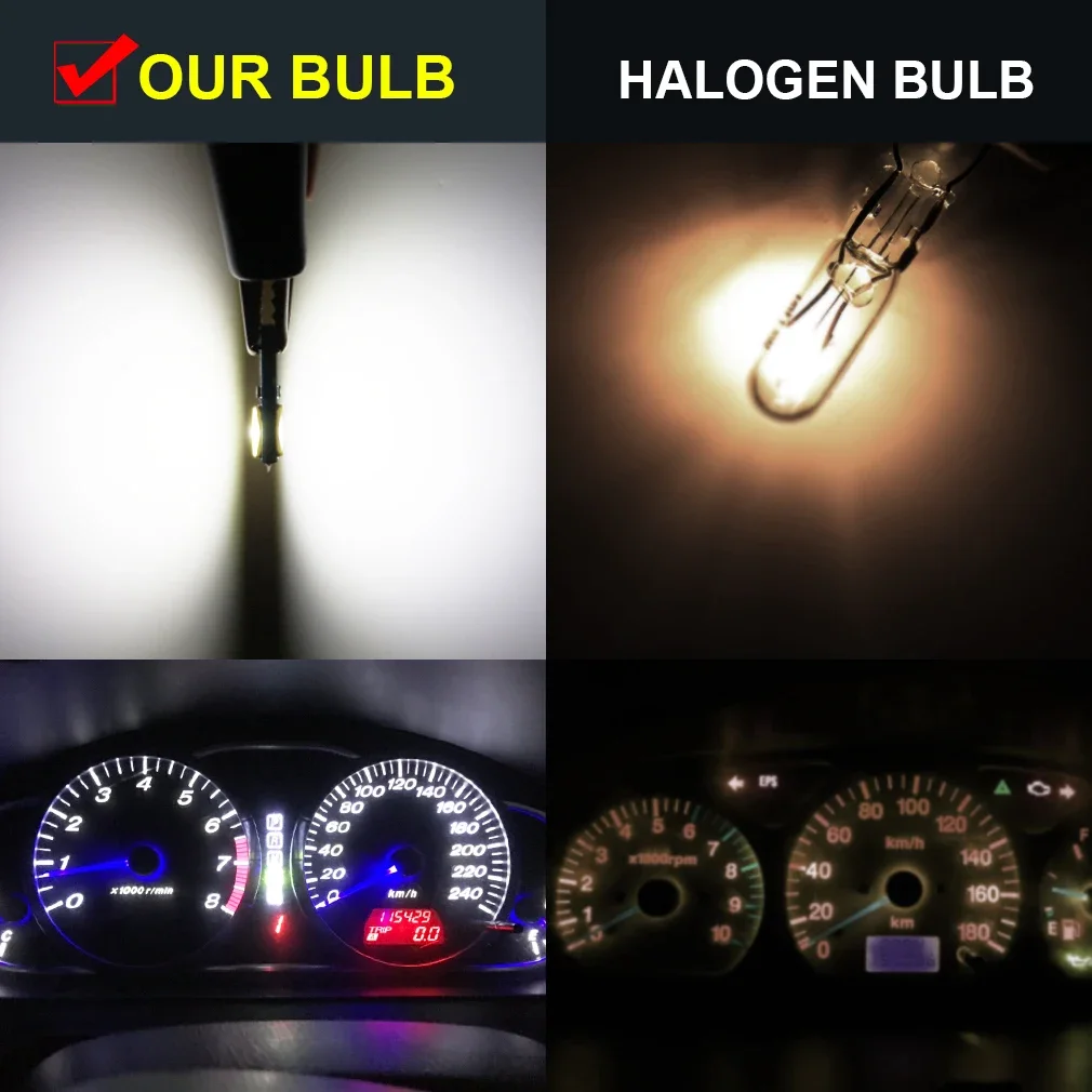 Lampu Interior mobil, bohlam Led T5 Canbus W3W 74 286 W1.2W Super terang, lampu dasbor otomatis, instrumen indikator peringatan 12V 10 buah