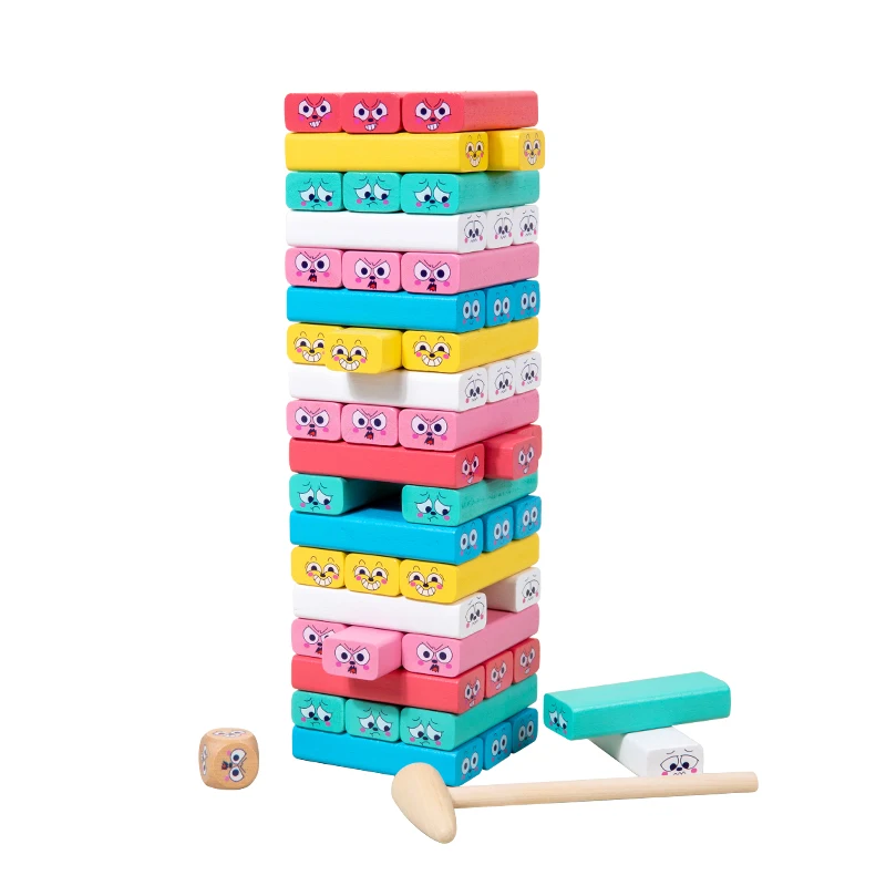 

72 Pcs Wooden Creative Stack Tower Games Toys Children Hand Eye Coordination Play Set Kids Building Block Montessori