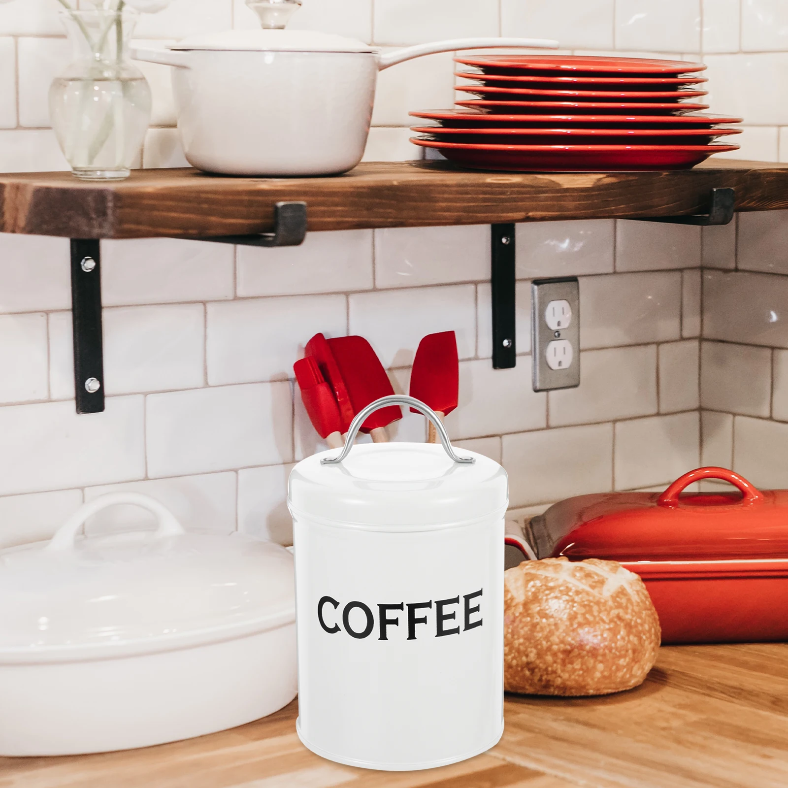 

Coffee Tea Can Round Sealed Cans Storage Jar and Canisters Metal Holder Retro Sugar