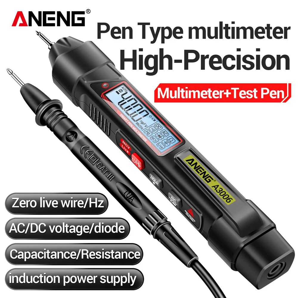 ANENG A3006 4000 Counts Pen Type Multimeter Measure AC/DC voltage Detachable pen tip Test Zero Fire Line high precision Tools