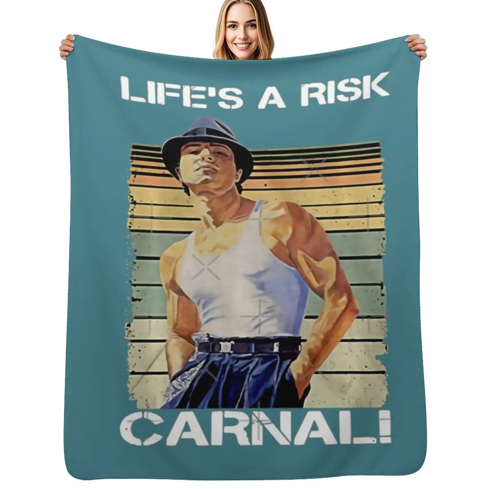 

Life's A Risk C.Ar.Na.L Vintage Blood In Blood Out Inspired Throw Blanket Stylish Couch Blanket for Home Living Room