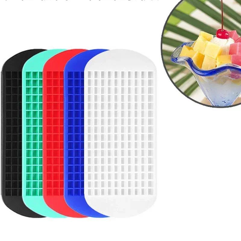 

160 Cavity Silicone Bar Ice Cube Tray Mini Ice Cubes Small Square Food Grade Mold Kitchen Bar Ice Maker For Whiskey Cocktail