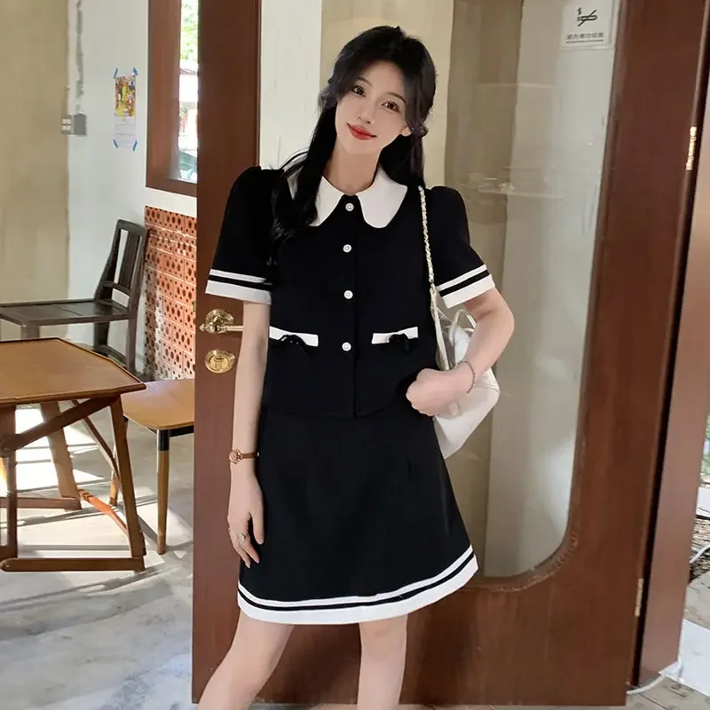 

Short Sleeve Woman Outfit Y2k Clothes Full Formal Occasion New in The Same Promotion Event Stylish 2 Pieces Skirt Sets for Women