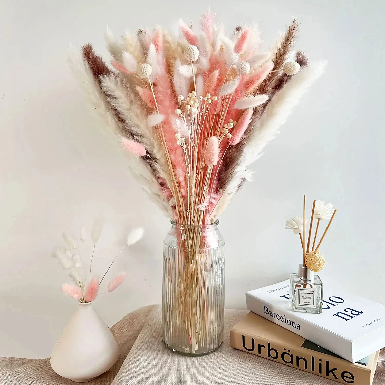 

63PCS Pampa Bouquet Natural Dried Flower Boho Home Decor Bouquet for Wedding Centerpieces for Tables Pampas Grass Decoration