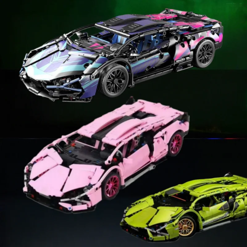 Technologie racewagen bouwstenen set - modelkit voor kinderen/volwassenen verzamelbaar verjaardagscadeau.