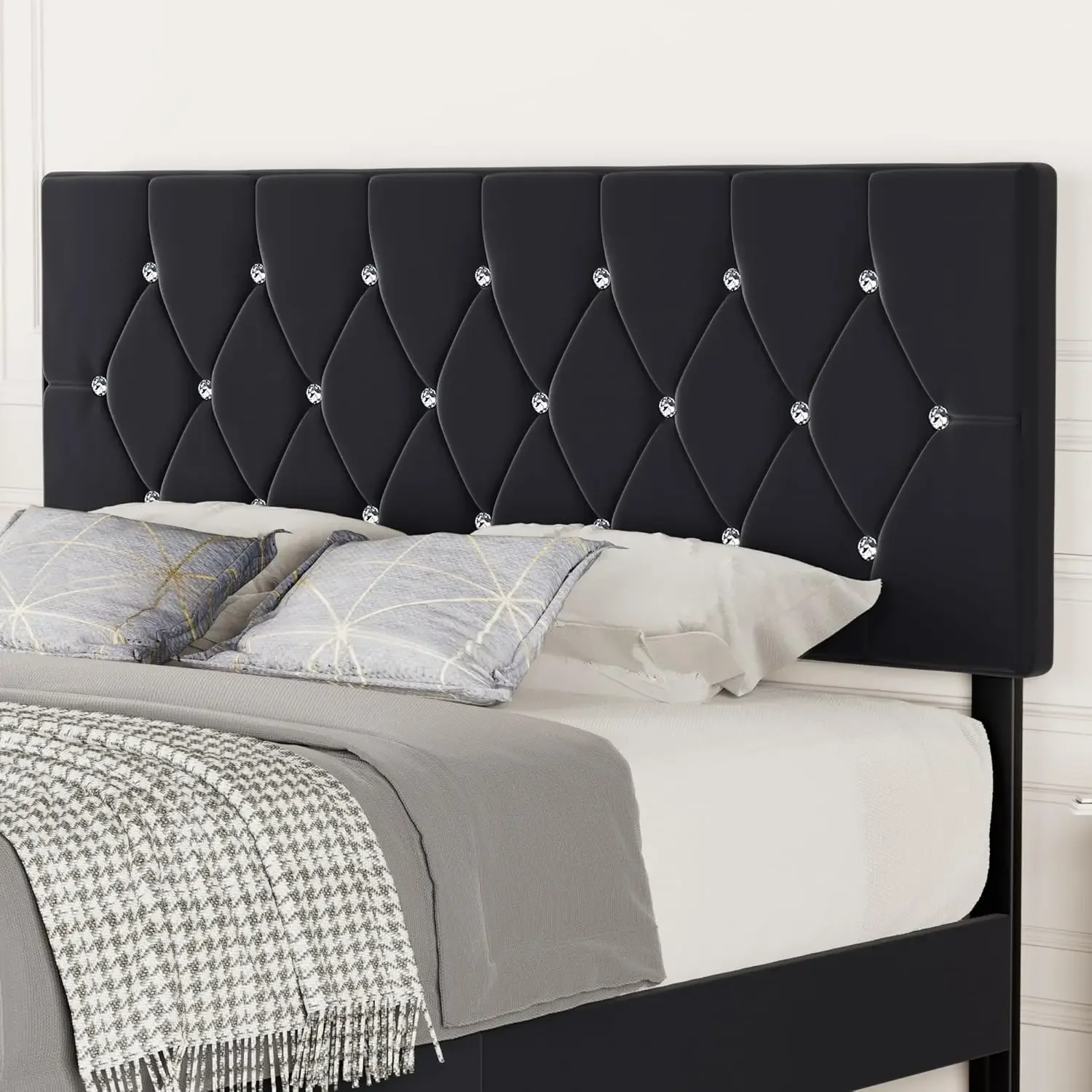 Headboard King Size with Diamond Tufted Bed Headboard, with 6 Adjustable Positions from 39.8