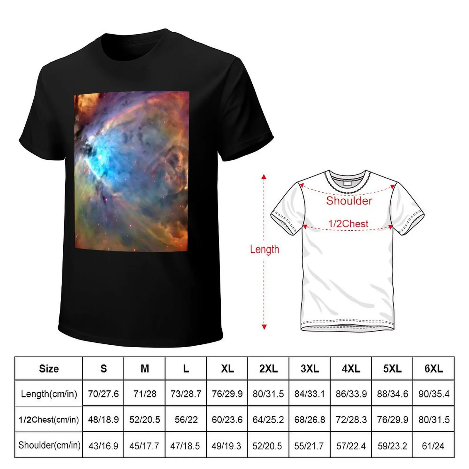 Orion Nebula Space Galaxy, RBSSG T-Shirt Comfortable Workout Short Sleeve Shirt
