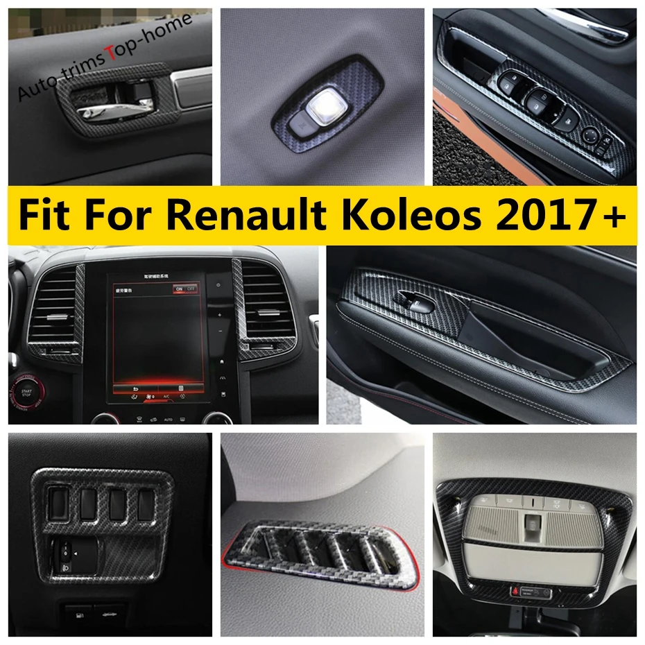 

Pillar A Frame Window Lift Head Light Handle Bowl Read Lamp Cover Trim For Renault Koleos 2017 - 2022 Carbon Fiber Accessories