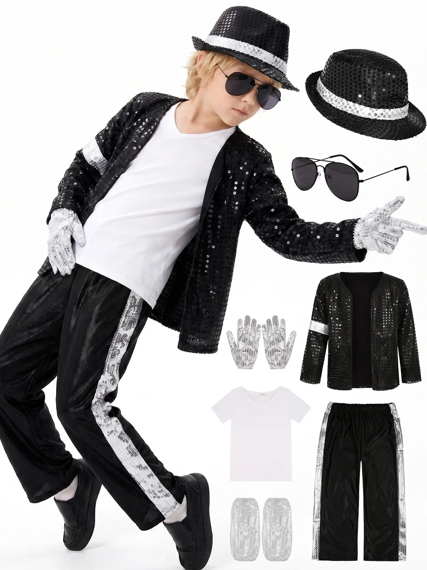 

Adults Jackets+Pant+Socks+Glove Set Costume Halloween Christmas Dances Cosplay Parties Retro Sequin Costumes Coat Womens Man