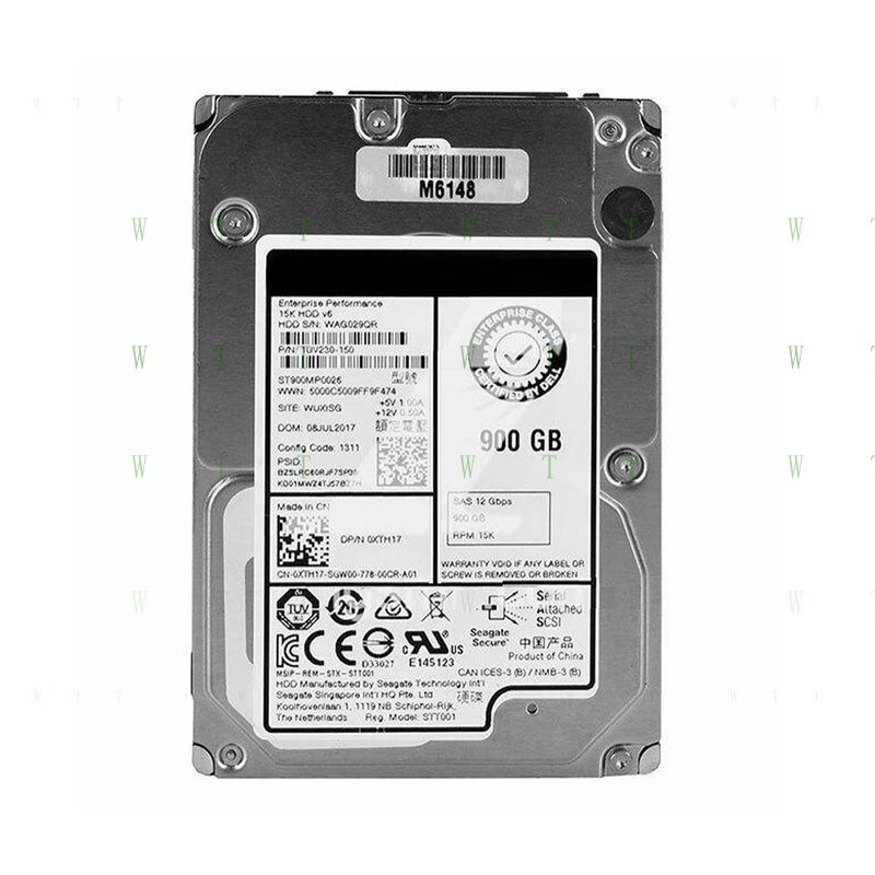 

TTT XTH17 для жесткого диска Dell 2,5 дюйма SAS 900 ГБ, 15 КБ, 12 Гбит/с, жесткий диск ST900MP0026