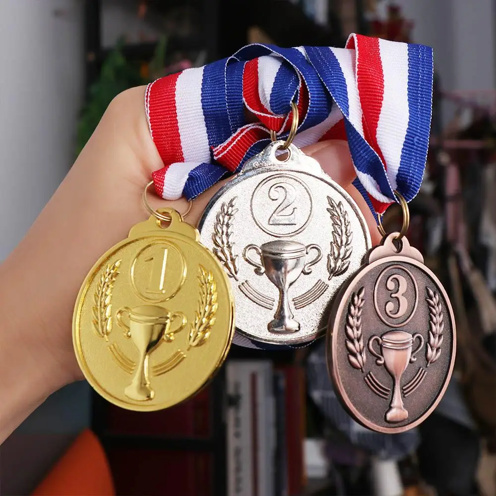 Winner Reward Gold Silver Bronze Medals Sports Game Swimming Zinc Alloy Award Medals Running Dancing Competition Rewards Prizes