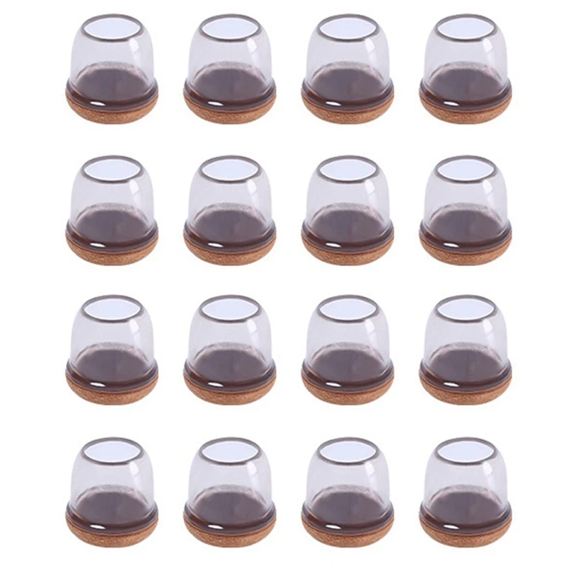 16Pcs Clear Silicone Chair Leg Floor Protectors With Wrapped Felt, Small Chair Leg Caps