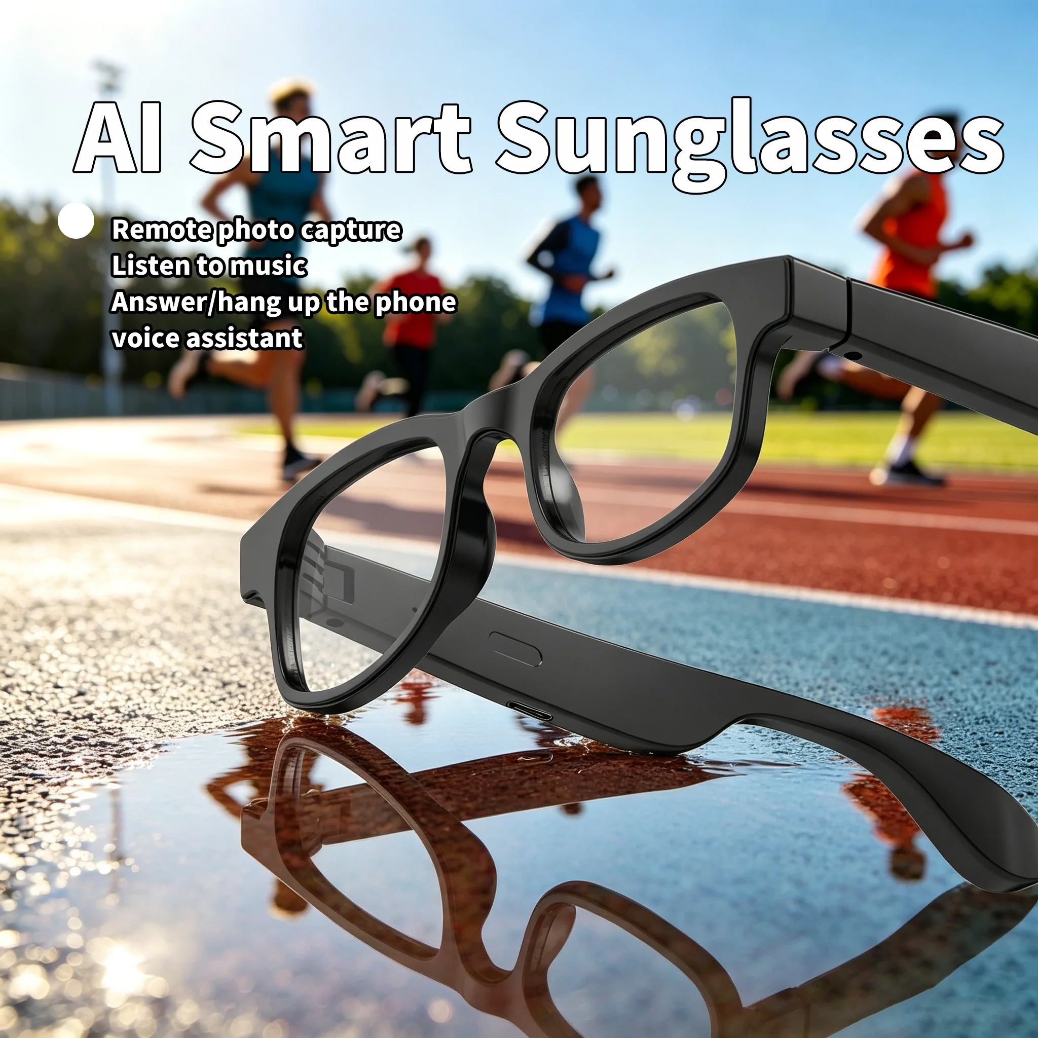 Fashion Ai Smart Translation Camera Clear Lenses Glasses Recording Photo Video Recording Waterproof Call Sunglasses