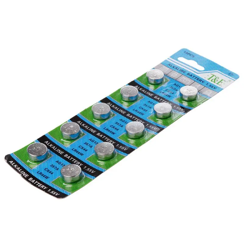 AG13 Alkaline Button Cell 1.55V A76 Batteries Coin Cell for Remote Controls, Camcorders, Electronic Games - 10 Counts