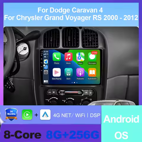 For Dodge Caravan 4 For Chrysler Grand Voyager RS 2000 - 2012 Android 16 Auto Wireless Carplay Car Radio Multimedia Video Tools