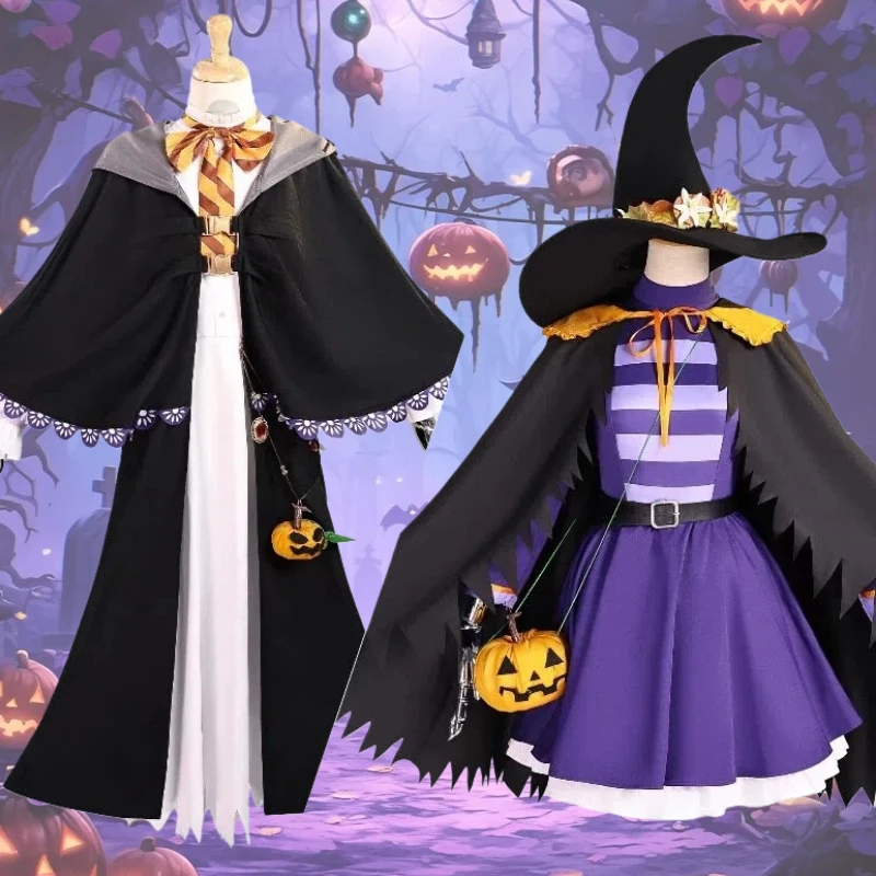 

Anime Frieren Fern Cosplay Costume Witch Cos Wizard Black Clothes Cloak Hat Full Set for Women Role Play Outfit Theme Party