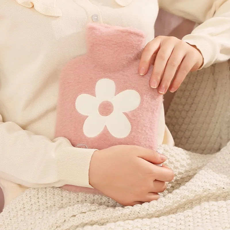 

1 шт., бутылка для горячей воды, 500 мл, наполненная водой, зимняя, утолщенная, из ПВХ, портативная, теплая, студенческая, грелка для рук, плюшевая, мини-сумка для теплой воды