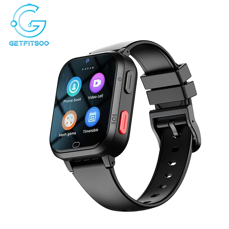 ساعة ذكية للأطفال من Getfitsoo GPS WiFi Tracker 4G مكالمة فيديو Android8.1 ساعة هاتف مزودة بكاميرا واتساب وساعة منبه للأطفال
