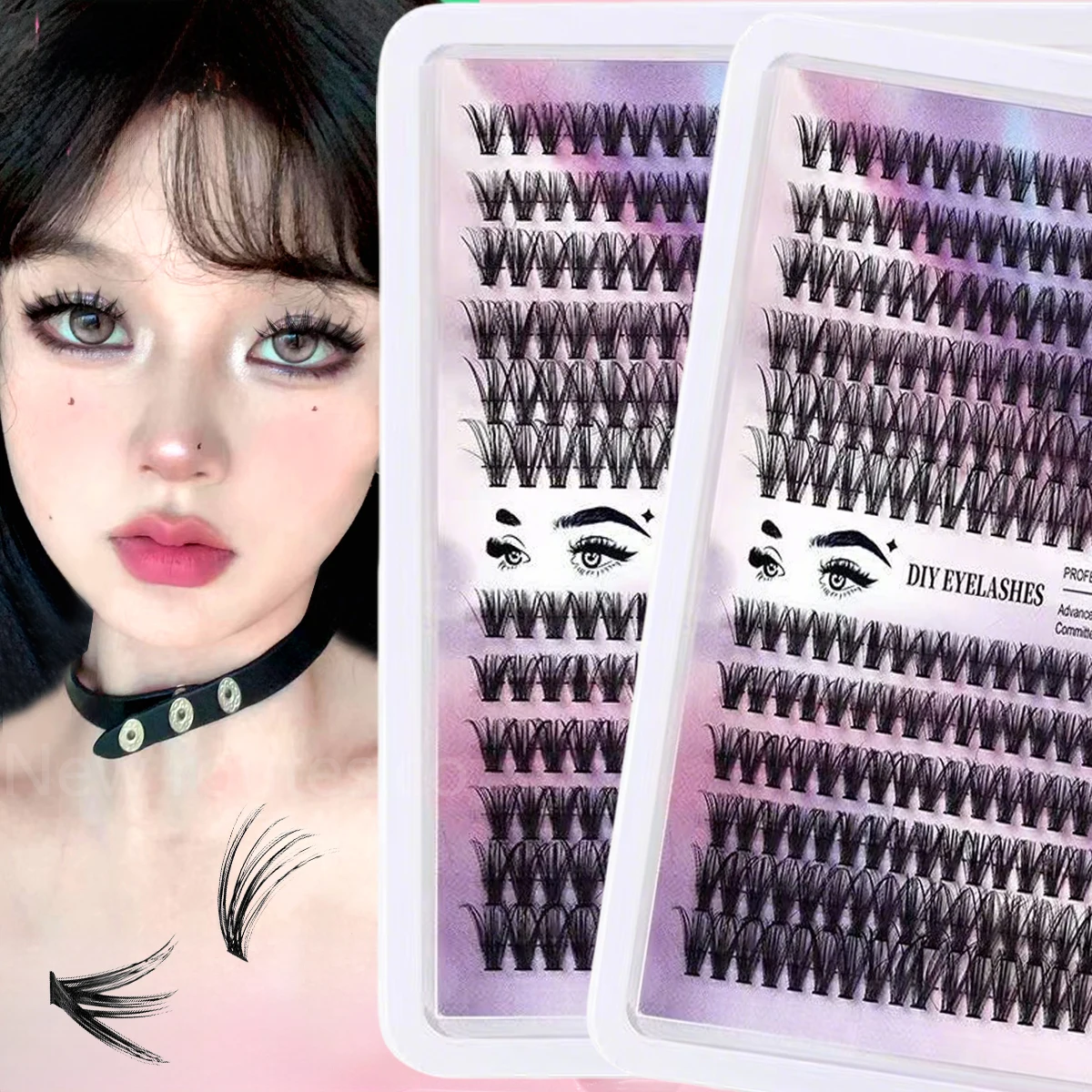 Self-Adhesive Eyelash Extensions Tweezers Clusters Manga Lashes False Eyelashes Beauty makeup Tools