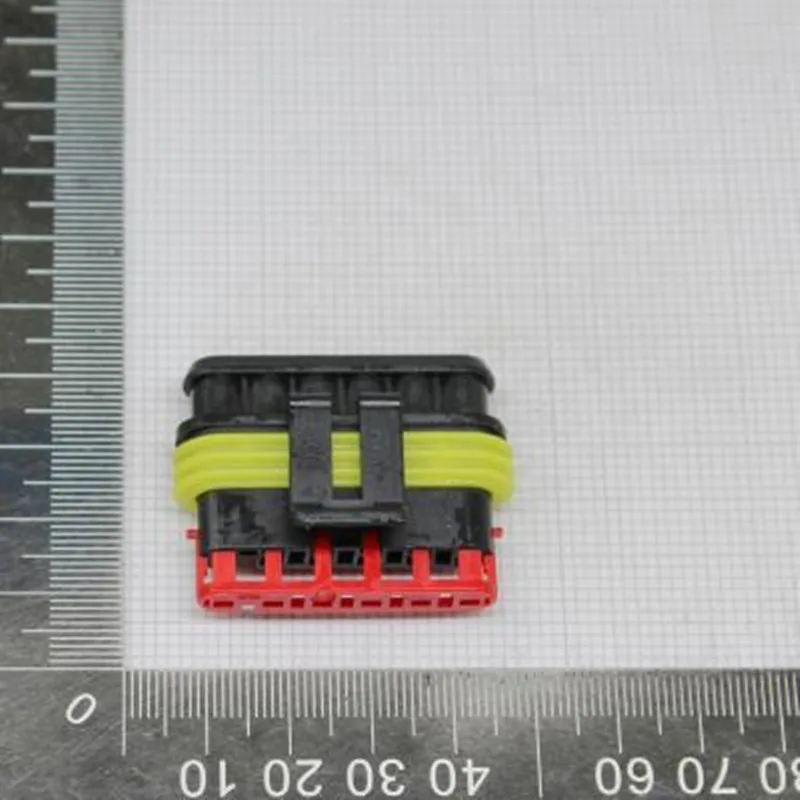 10PCS Automotive connector waterproof plug rubber shell 282090-1 Housing Female Terminals 6 Position Car Superseal 1.5mm Series