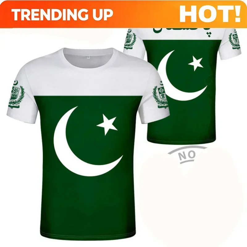 Customization New 3D Pakistan Flag Emblem T Shirt For Men Peace And Love Theme Short T-shirts Kids Fashion Clothing Women