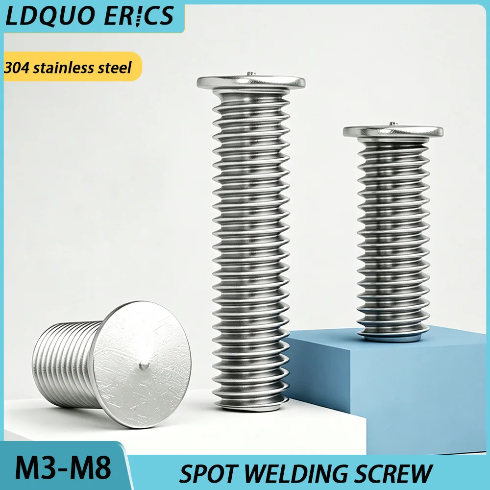 50/100pcs 304 Stainless Steel Spot Welding Screw M3 M4 M5 M6 M8 Solder Point Bolt Projection Weld Stud for Electrical Enclosures