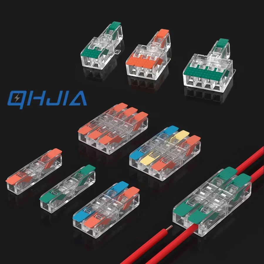 Lever Type Quick Plug-in Electrical Wire Connectors Universal Terminal Blocks Cable Splitter Conductor Tool Free Junction Box