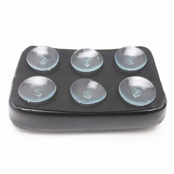 Black Pillion Pad Seat 6 Suction Cup for Harley Dyna Sportster Softail Touring