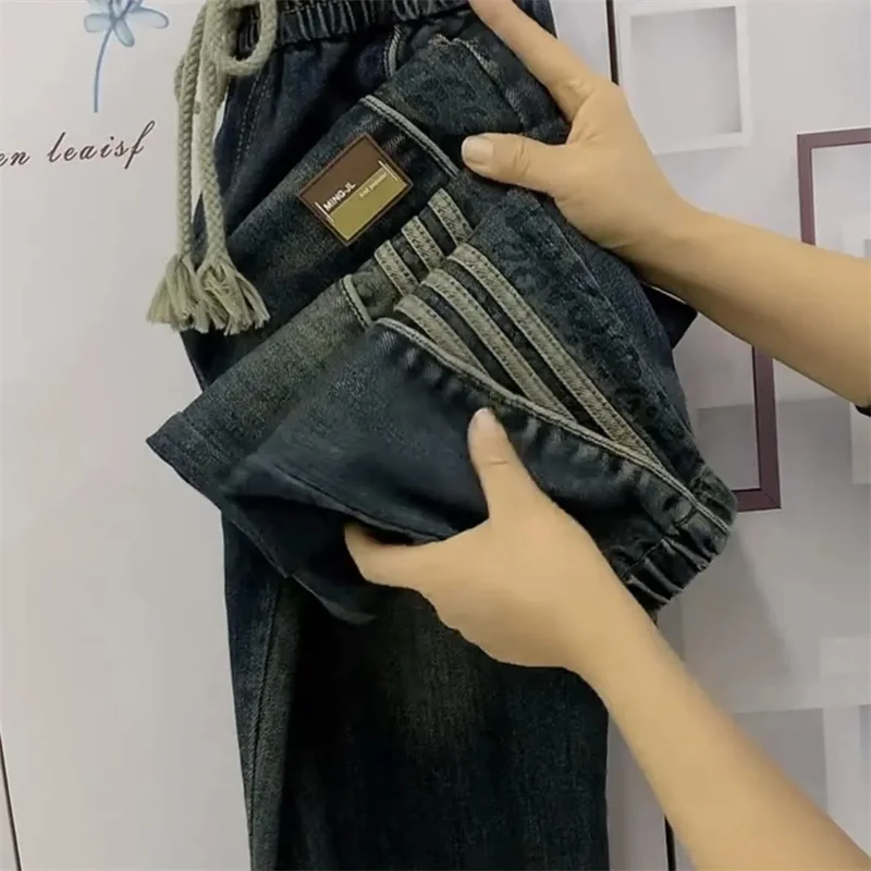 Nowa Moda Wiosna Jesień Nowe Elastyczne Jeansy Denimowe Harlan Damskie Koreańskie Elastyczne Jeansy Casualowe Damskie Spodnie Jeansowe