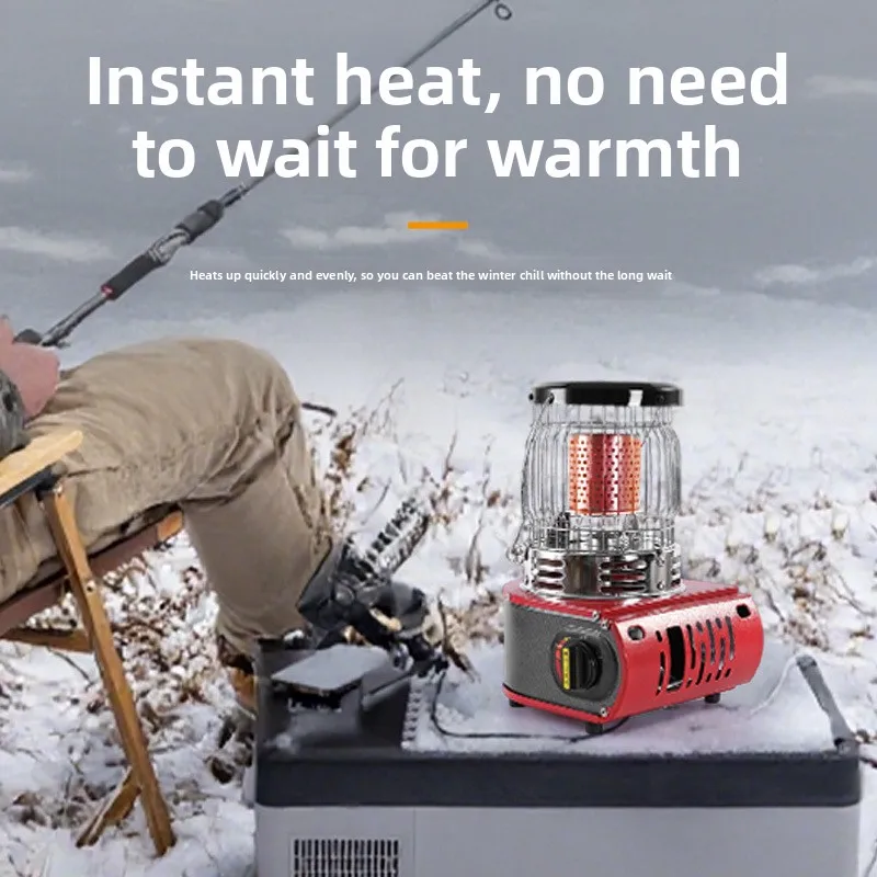 Outdoor Portable Lightweight Adjustable Smokeless Camping Gas Stove Winter Ice Fishing Multifunctional Windproof Heating Stove