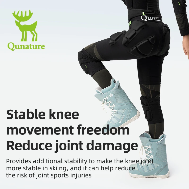 Qunature Sport Knee Pads Single Double Board Ski Knee Pads Protective Gear Knee Anti-fall Riding Outdoor  Legs Knee Pads
