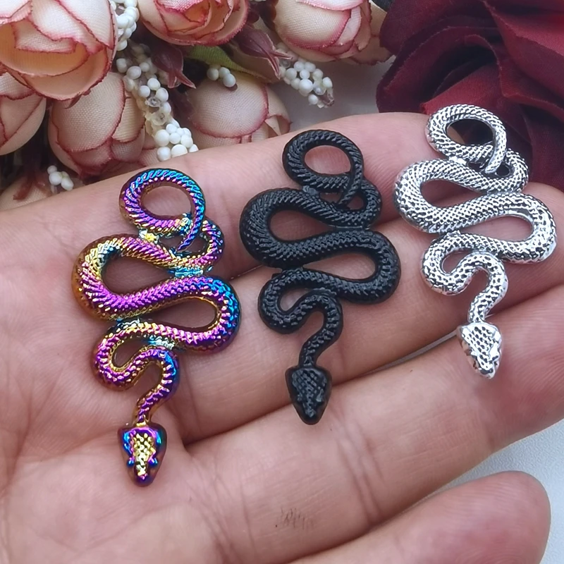 5pcs 43x25mm Rainbow Snake Charms,Cobra Charms, Animal Charms, Jewelry Making, DIY  Pendant Handmade Craft Accessories