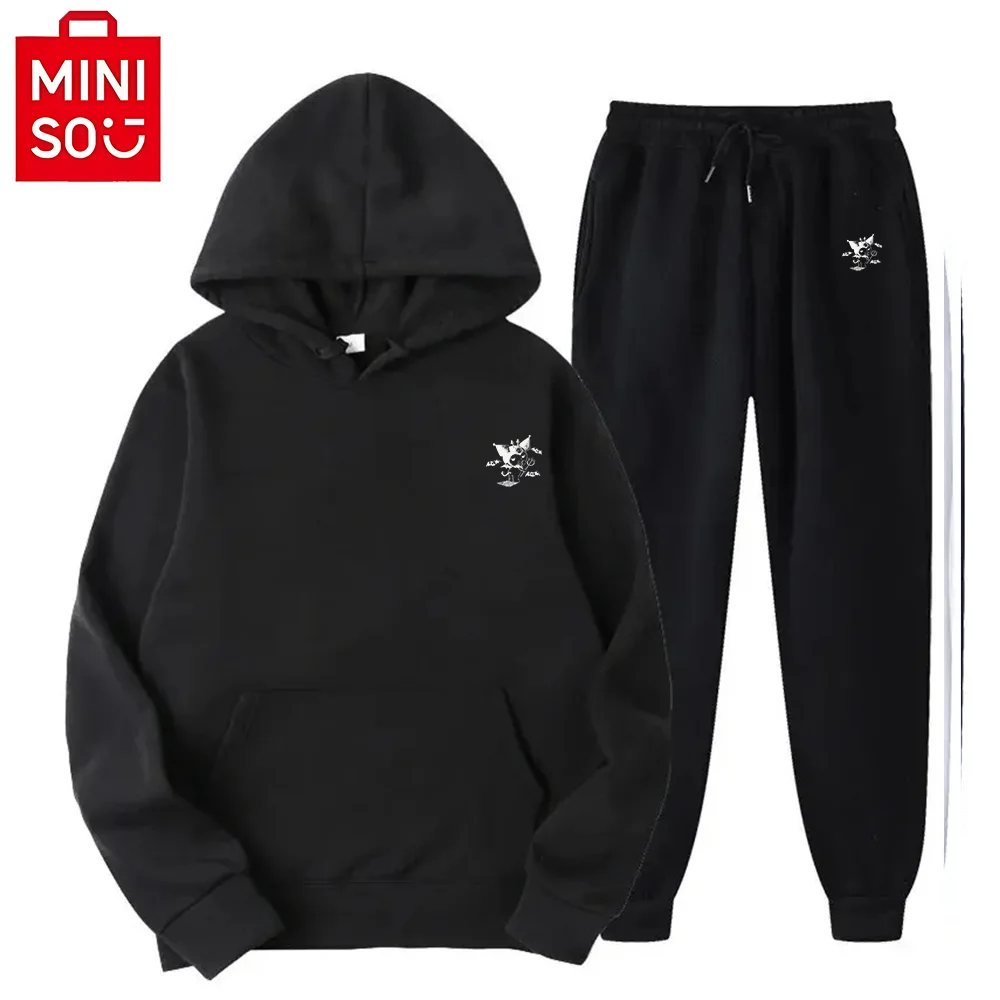 MINISO New hot selling items Sanrio Casual Clothes Drawstring Kangaroo Pocket Hoodie Coordinates Kuromi Melody Cartoon Anime