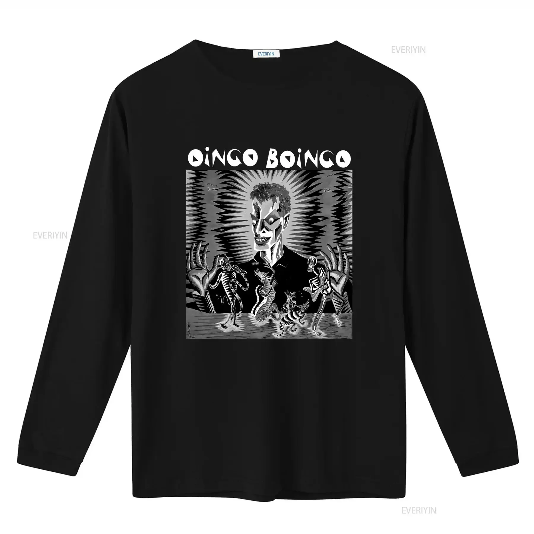 Oingo Boingo T Shirt Retro Rock Band Halloween Skeleton Print Unique Artistic Design Comfortable Cotton Fabric vintage Washed - view 2