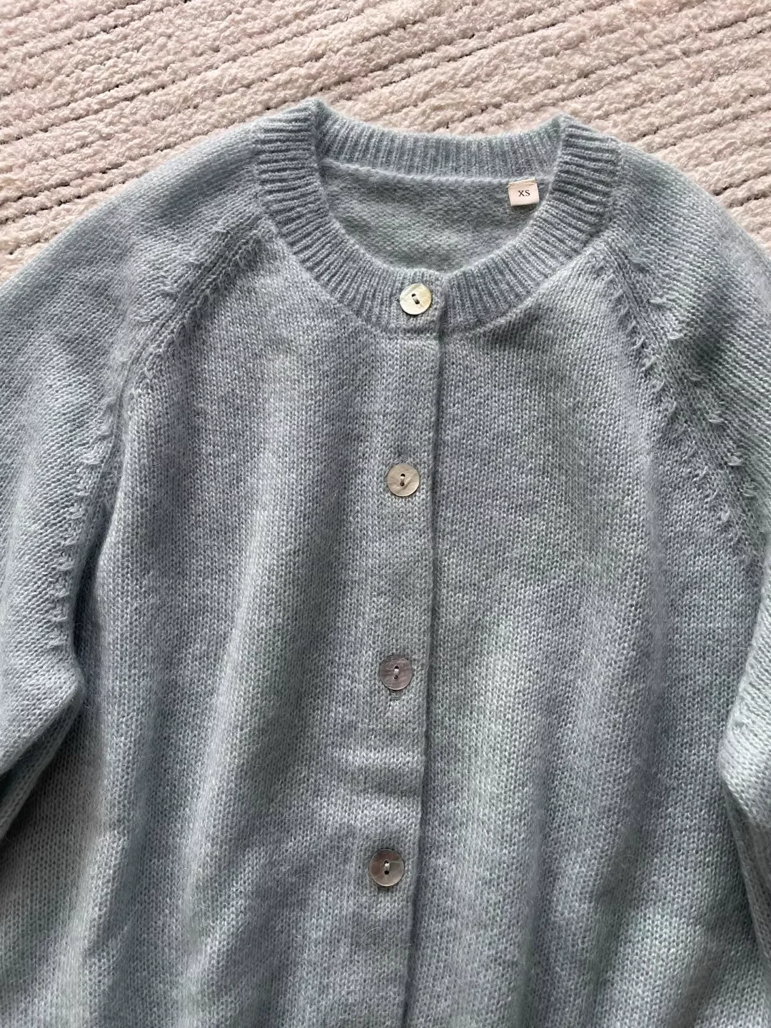 Women Wool Blend Knitted Cardigan Autumn 2025 Round Neck Long Sleeve Single Breasted Casual Female Sweater