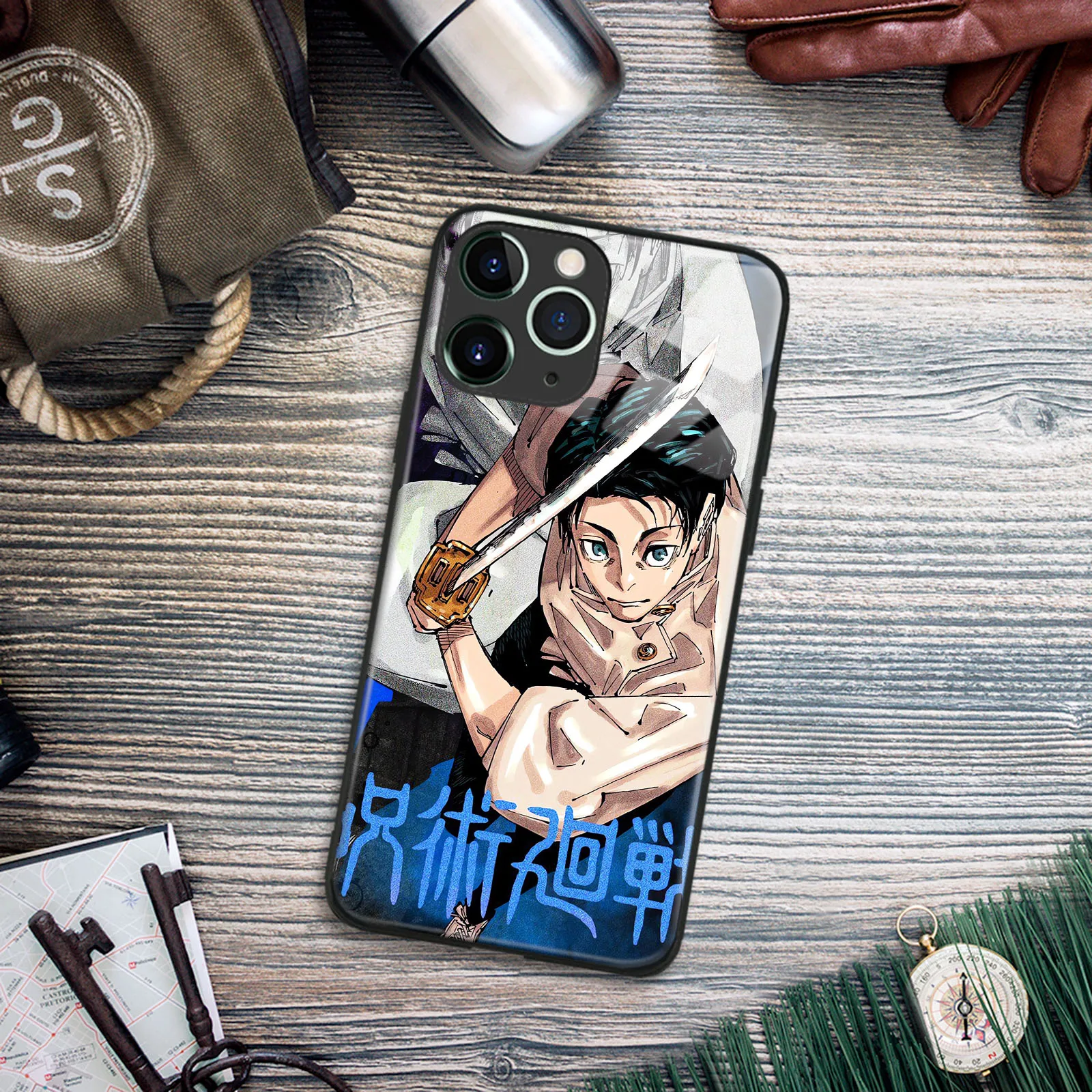 Yuta Okkotsu аниме ТПУ закаленное стекло манга чехол для телефона iPhone 15, 14, 11 Pro Max, 7, 8, 15 Plus, 12, 13 Mini, Xr, Xs