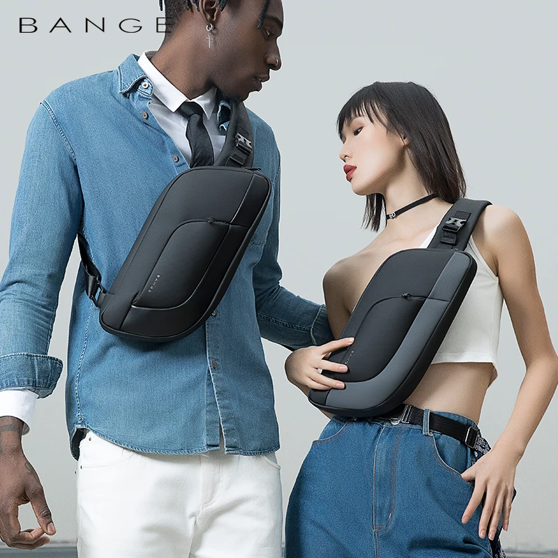 Saco de peito masculino bange novo design coreano multifunções impermeável anti-mancha grande capacidade de viagem portátil crossbody saco sling