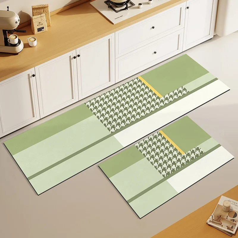 Kitchen Carpet Water-absorbing Non-slip Floor Mat Diatom Mud Oil-absorbing  Orange Carpets Home Decoration Rug Green Rugs 주방 카펫