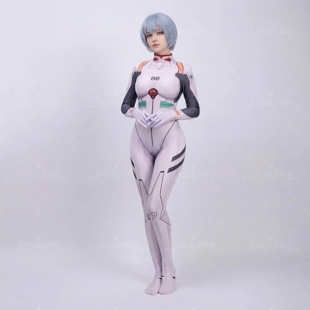 Asuka Langley & Ayanami Rei Plugsuit Full Bodysuit 3D Print Cosplay Zentai Asuka Langley Costume For Comic Con Studio Shooting view 6