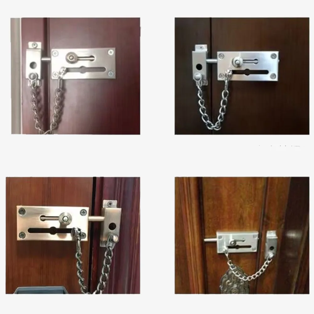 New Stainless Steel Door Lock Insurance Safety Hardware Chain Lock Thickened Durable Anti-theft Chain Home