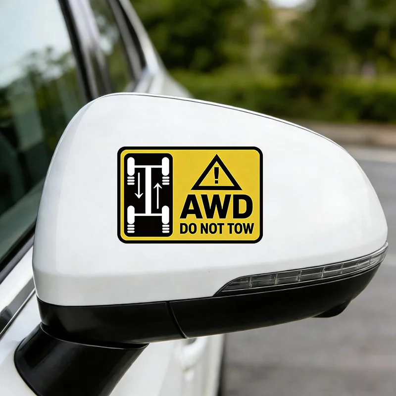 AWD Do Not Tow Sticker Four Wheel Drive Warning Decal Waterproof Vinyl Car Laptop Luggage Motorcycle Accessory