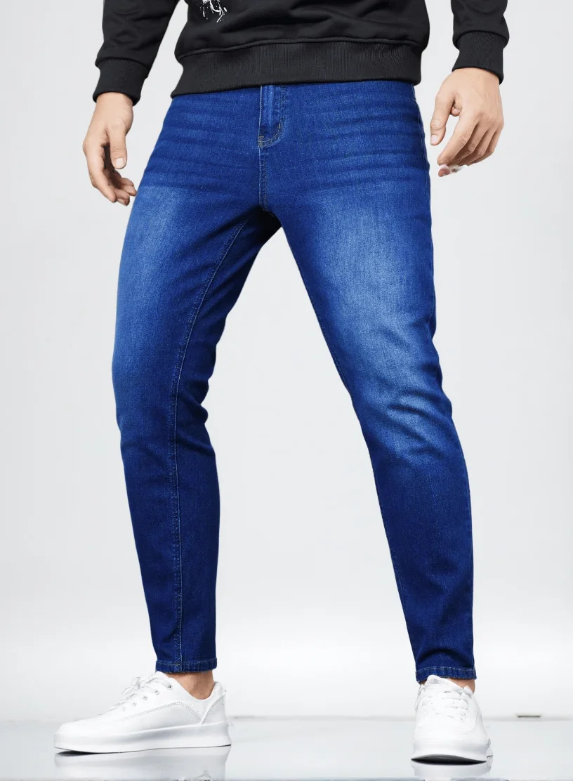 

Мужские джинсы-стрейч скинни — повседневный повседневный стиль, синие, подходят для всех сезонов