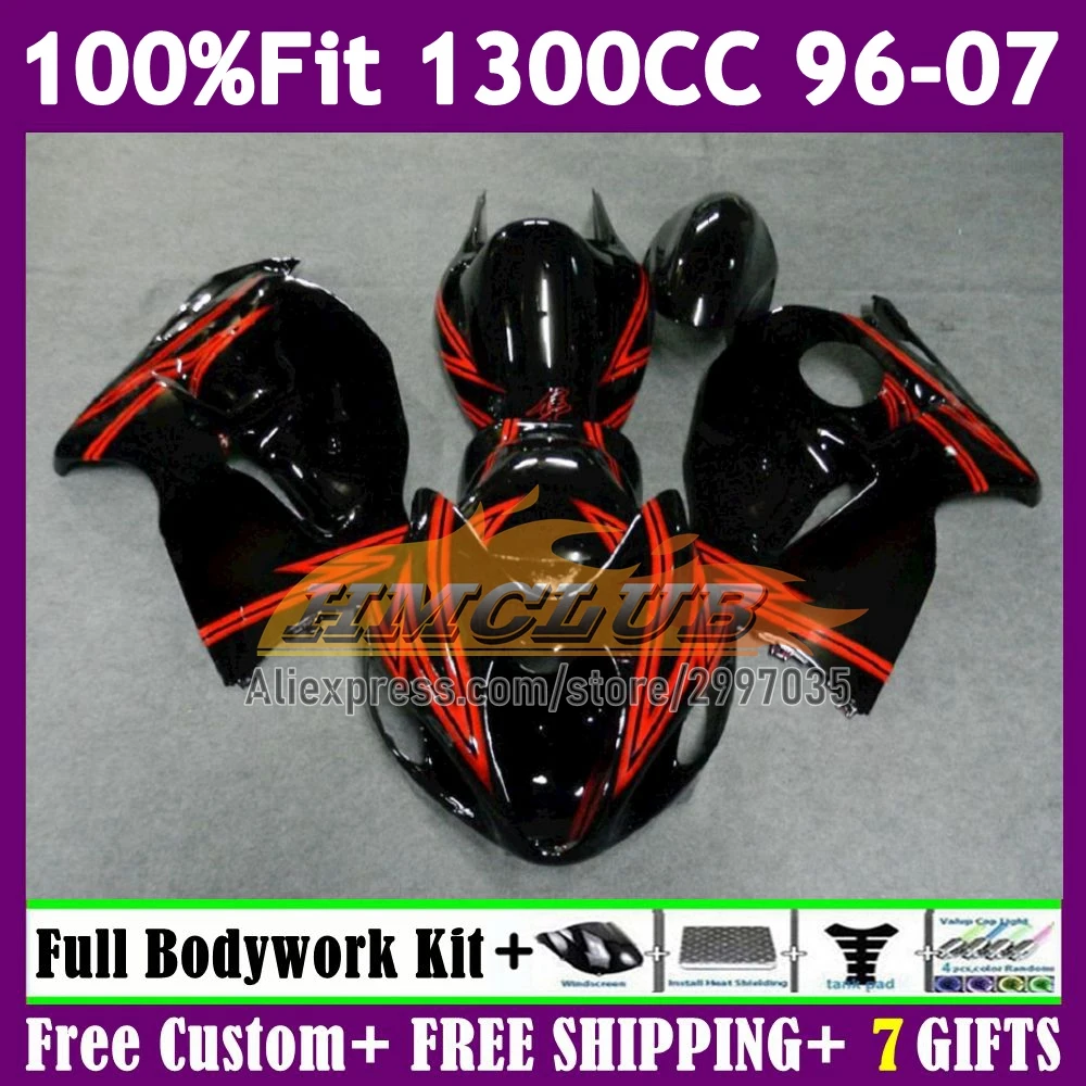 Injection For SUZUKI Hayabusa GSXR1300 GSXR 1300 CC 160No.87 red black GSXR-1300 96 97 98 99 00 01 02 03 04 05 06 07 Fairing