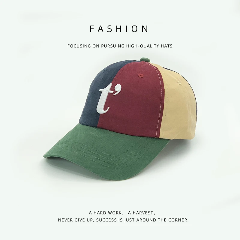 Embroidered Alphabet Peaked Cap Women's Retro Easy Matching Street Tide Brand Soft Top Baseball Hat Men