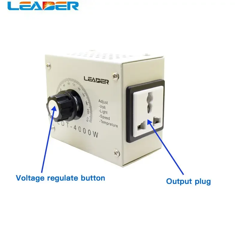 SCR Dimmer przenośny Regulator prędkości obrotowej Regulator napięcia AC 220V 4000W kompaktowy Regulator napięcia zmiennego