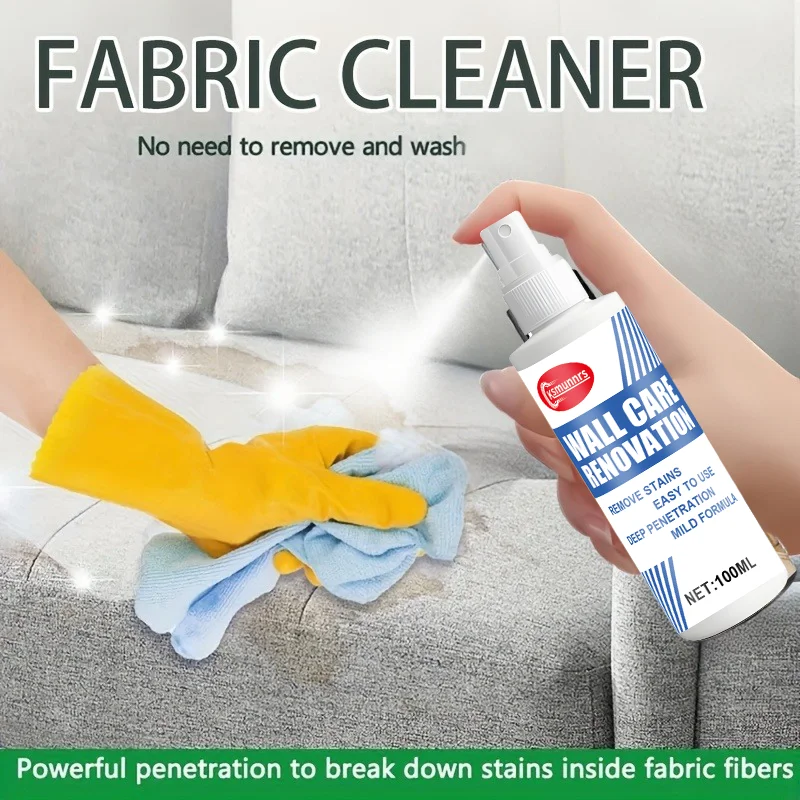 100ml Clothing & Sofa Dry Cleaner Multi-Purpose Stain Remover for Sofas, Mattresses, Clothes, Carpets and Curtains Suitable for