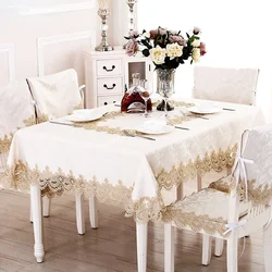 Table Cloth Round Table Cream Table Cover Jacquard Europe Luxury Embroidered Tablecloth Tablecloths Coffee Living Room Home Dust