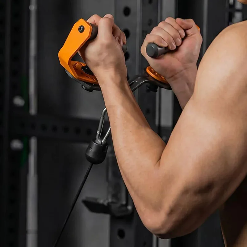 Multifunctional Grip for Lat Pull-down & Rowing Exercises - 360° Rotating Handle Attachment for Cable Pulley System