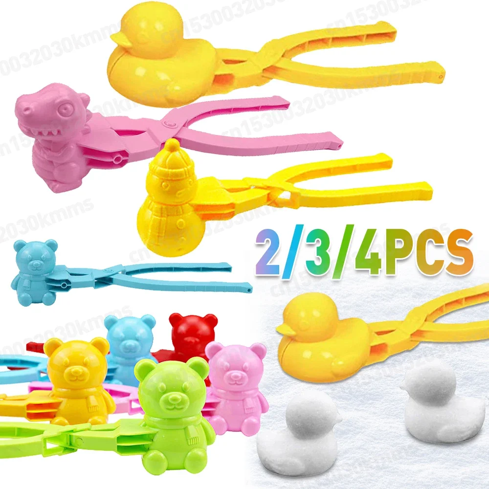 Cute Duck Shaped Rice Mold Maker Clip Children Outdoor Plastic Winter Snow Sand Mold Tool for Snowball Fight Outdoor Fun Sports